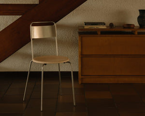 FRAMA Petit Rond Chair | Stainless Steel / Leather Seat