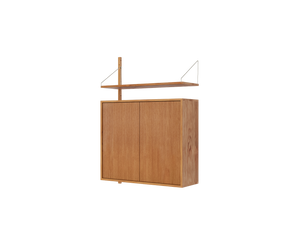 Shelf Library Medium Cabinet Add-on Section | Natural Oak | H114.8 / W80