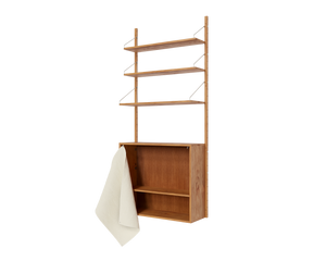 Shelf Library Canvas Cabinet Section | Natural Oak / Canvas | H185.2 / W80