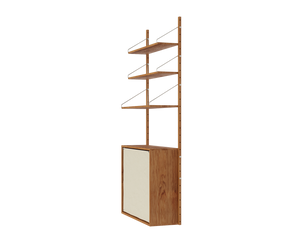 Shelf Library Canvas Cabinet Section | Natural Oak / Canvas | H185.2 / W80