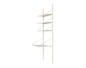 Shelf Library Desk Section | Warm White Steel | H185.2 / W80