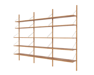 Shelf Library Triple Section | Natural Oak | H185.2 / W80