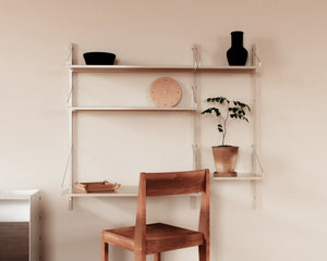 FRAMA Library Desk Shelf | Warm White Steel | D40 / W80