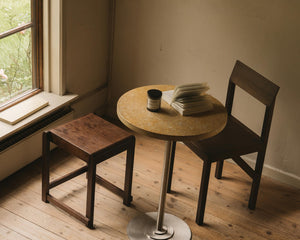 Table 57 | Yellow Limestone / Stainless Steel | Ø55