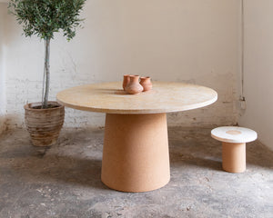 FRAMA Sintra Dining Table | Yellow Limestone / Cork